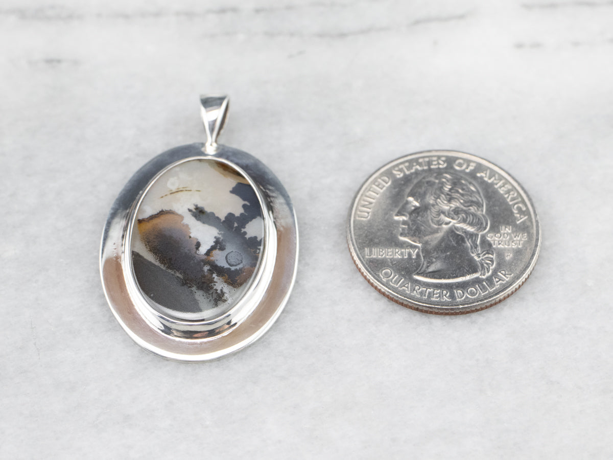 Sterling Silver Dendritic Agate Pendant