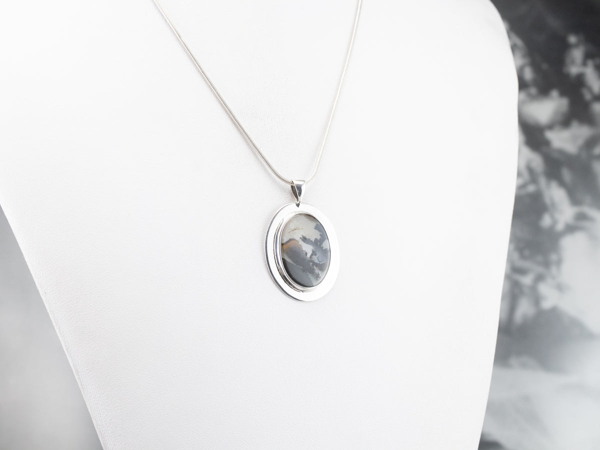 Sterling Silver Dendritic Agate Pendant