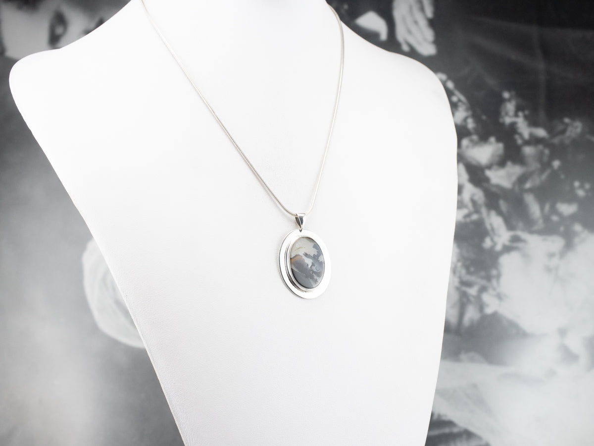 Sterling Silver Dendritic Agate Pendant