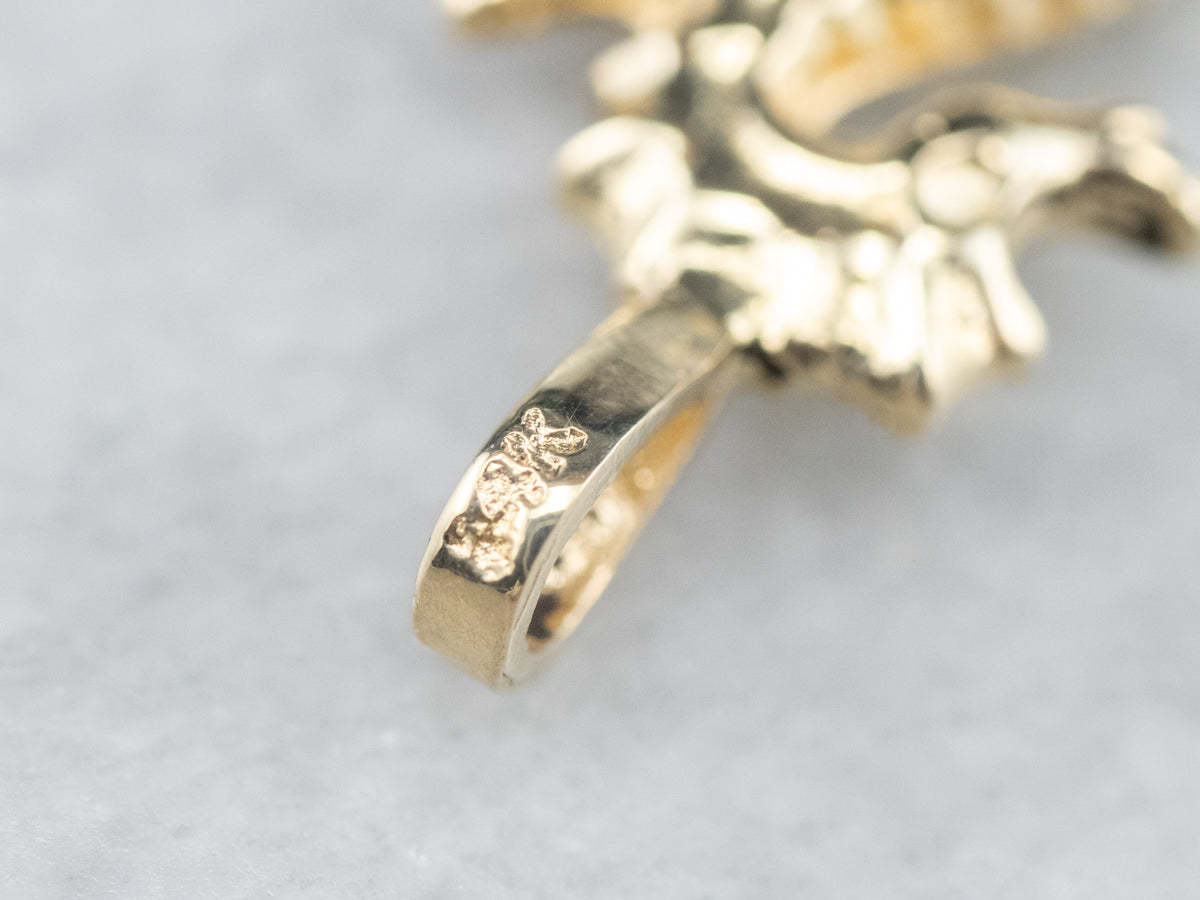 Golden Seahorse Charm Pendant