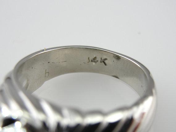 Diamond and White Gold Modernist Unisex Ring