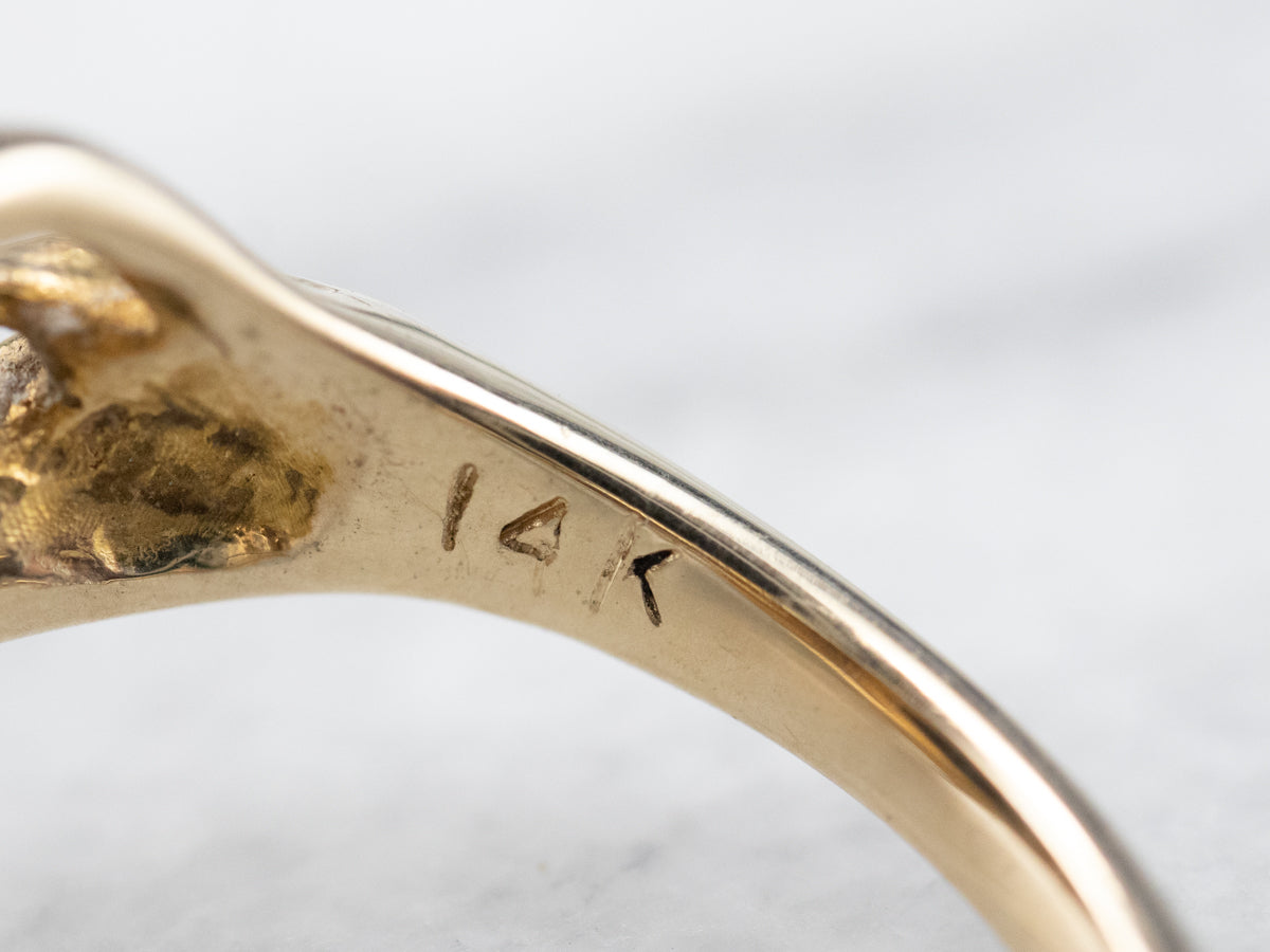 Vintage Floral Black Onyx Ring