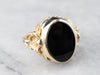 Vintage Floral Black Onyx Ring