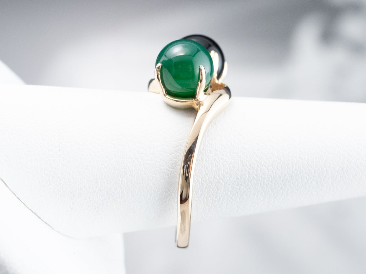 Black and Green Onyx Statement Ring