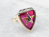 Order of the Eastern Star Ruby Glass Ring