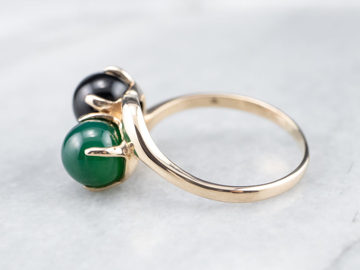 Black and Green Onyx Statement Ring