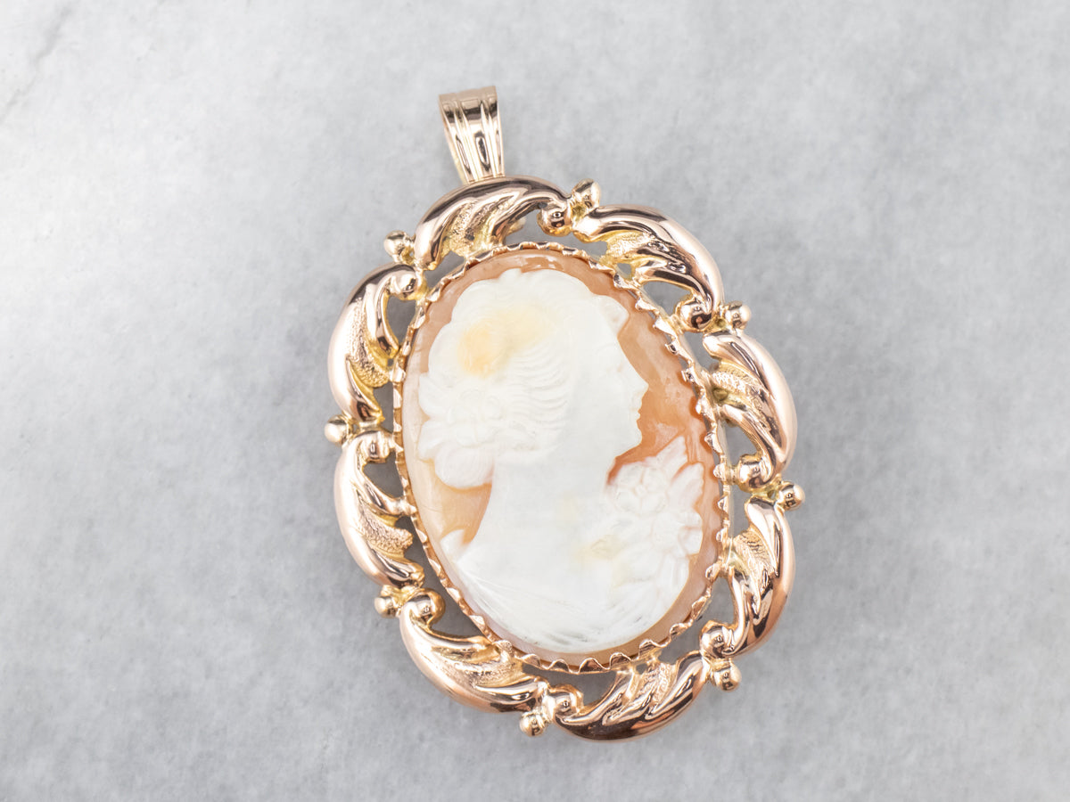 Mid Century Cameo Pendant or Pin