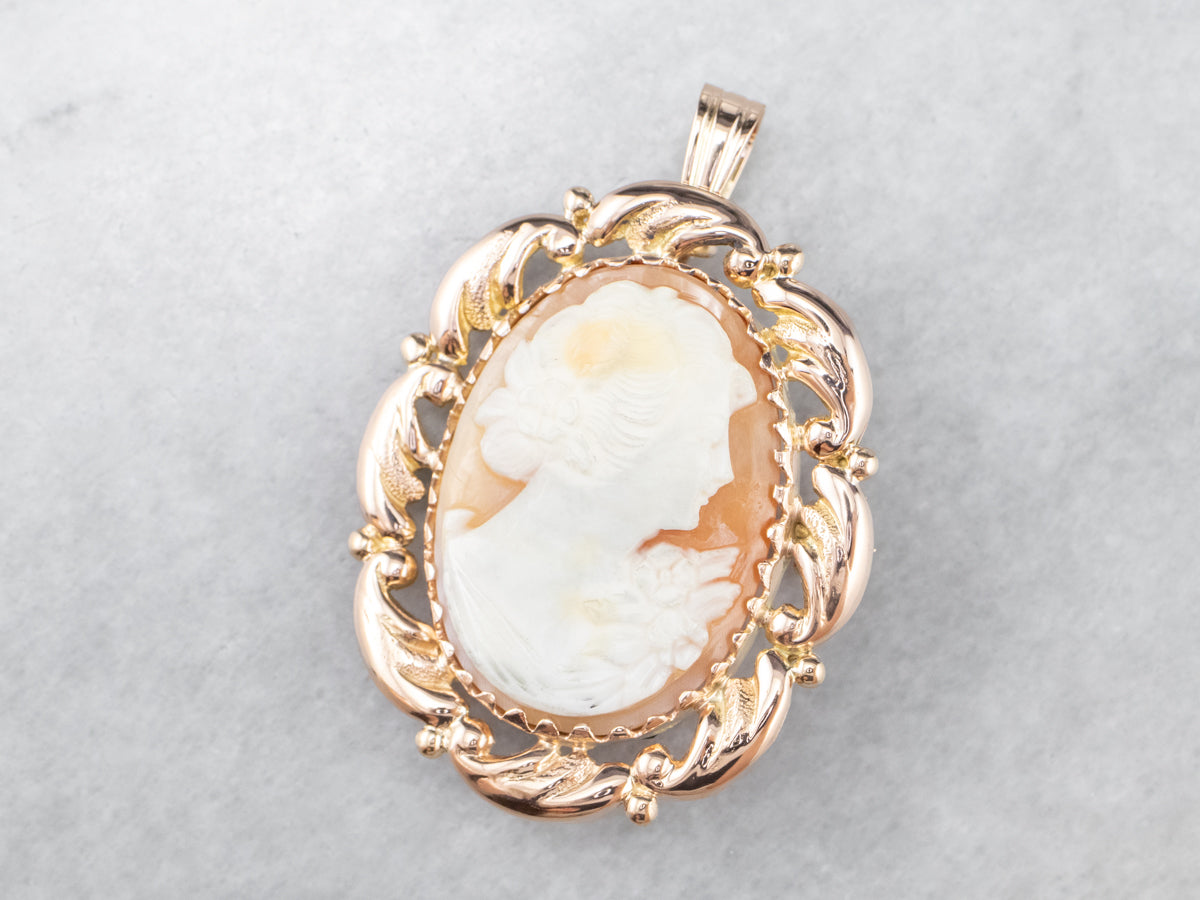 Mid Century Cameo Pendant or Pin