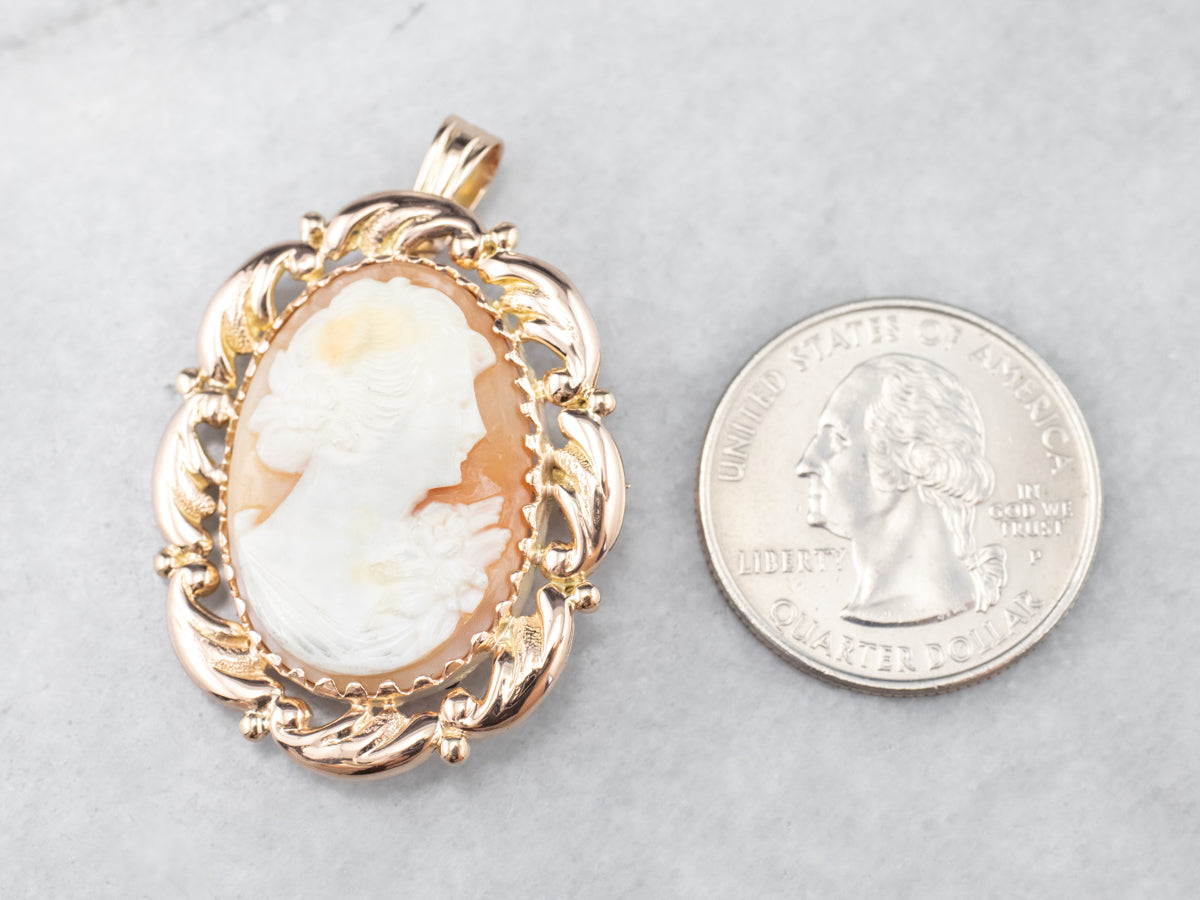 Mid Century Cameo Pendant or Pin