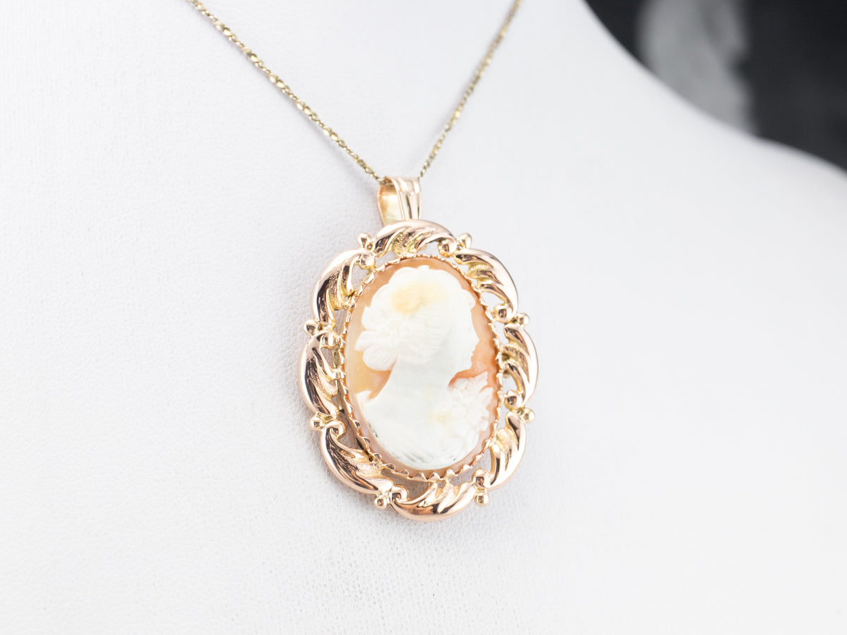 Mid Century Cameo Pendant or Pin