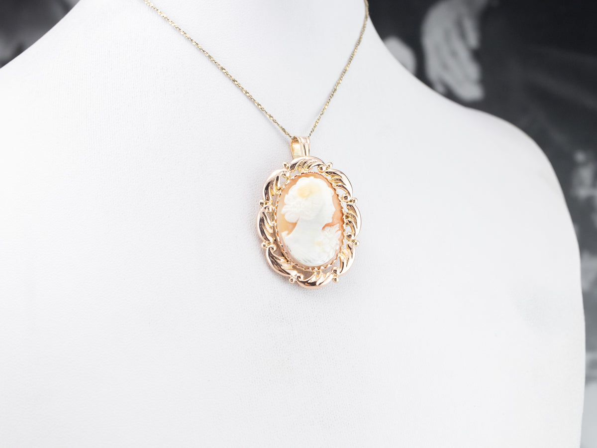 Mid Century Cameo Pendant or Pin