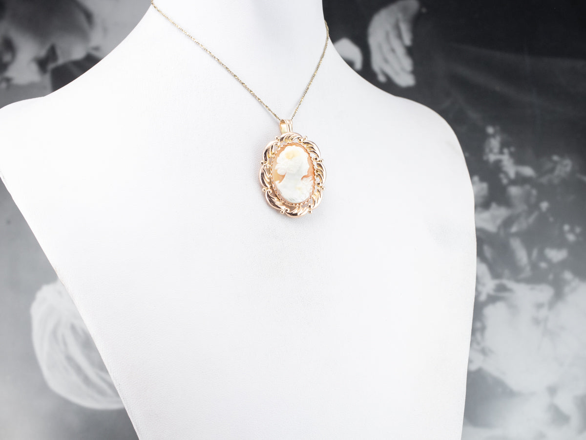 Mid Century Cameo Pendant or Pin