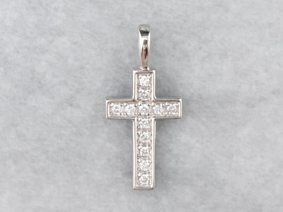 White Gold Diamond Cross