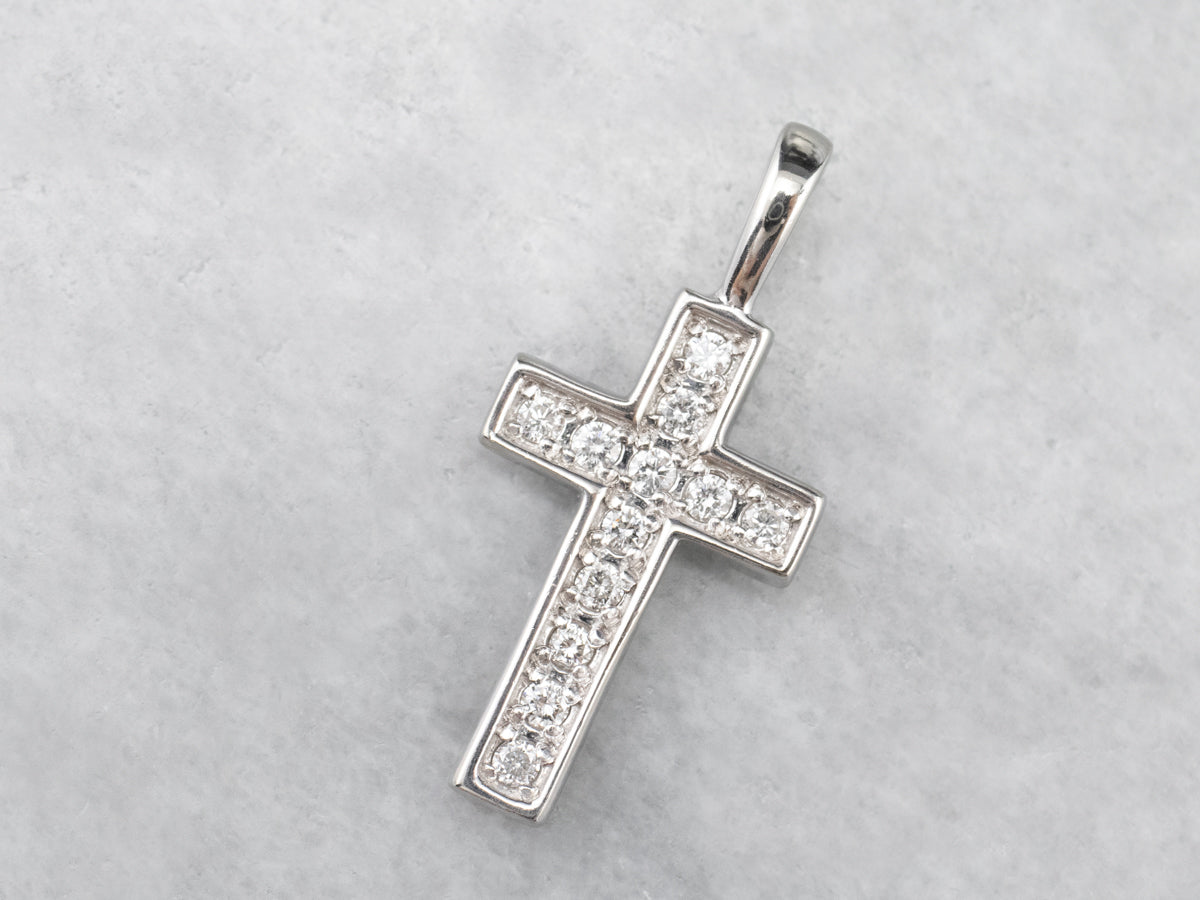 White Gold Diamond Cross