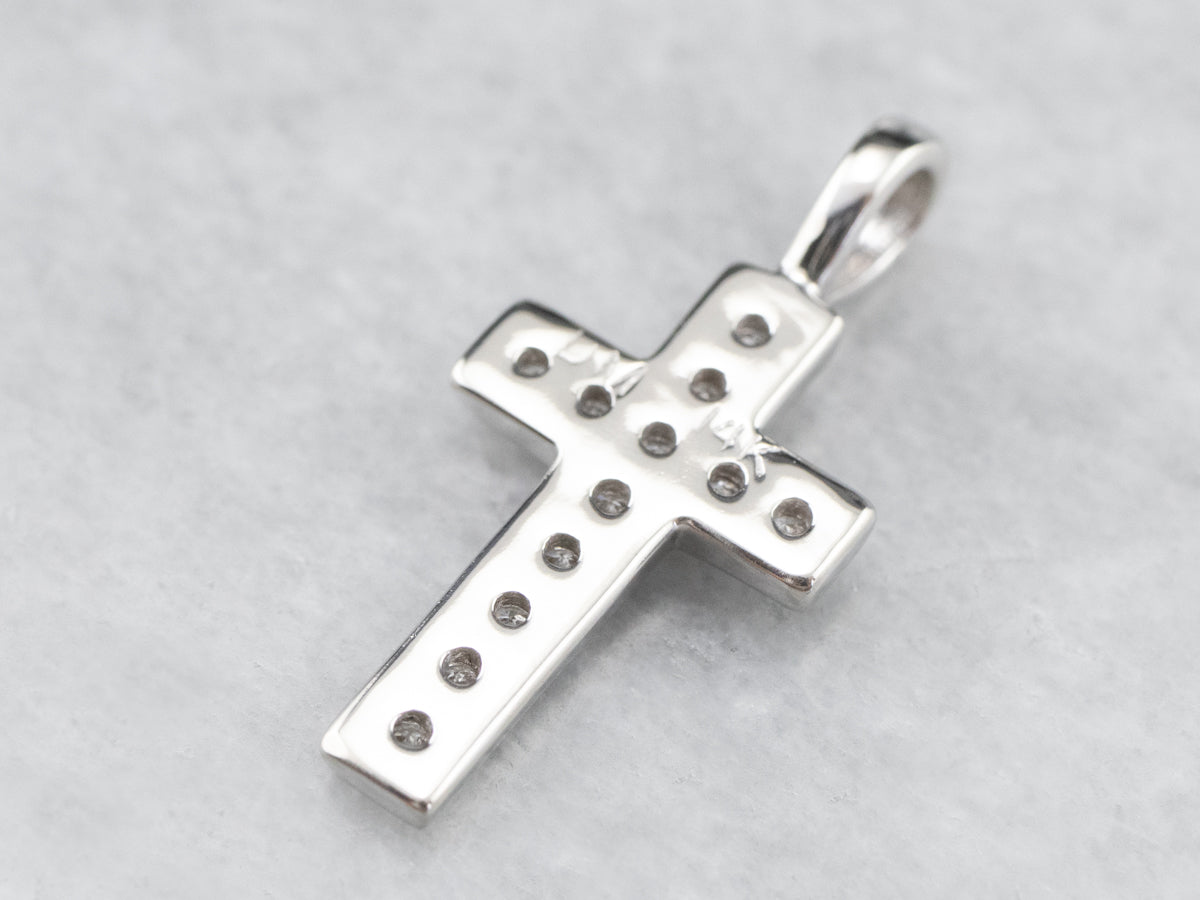 White Gold Diamond Cross