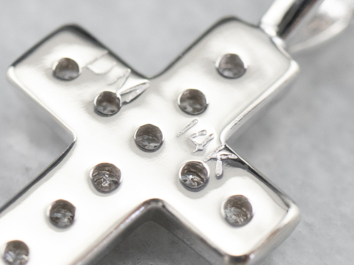 White Gold Diamond Cross