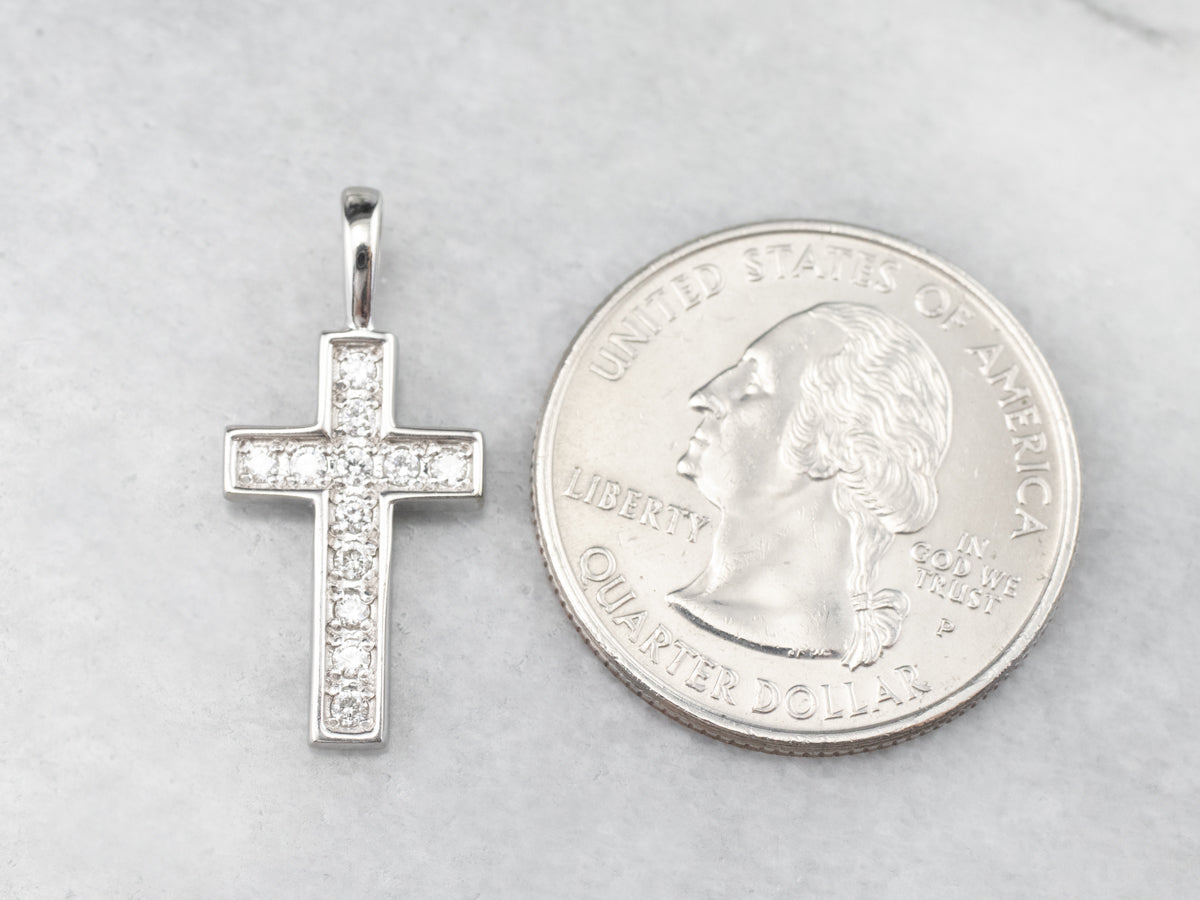 White Gold Diamond Cross