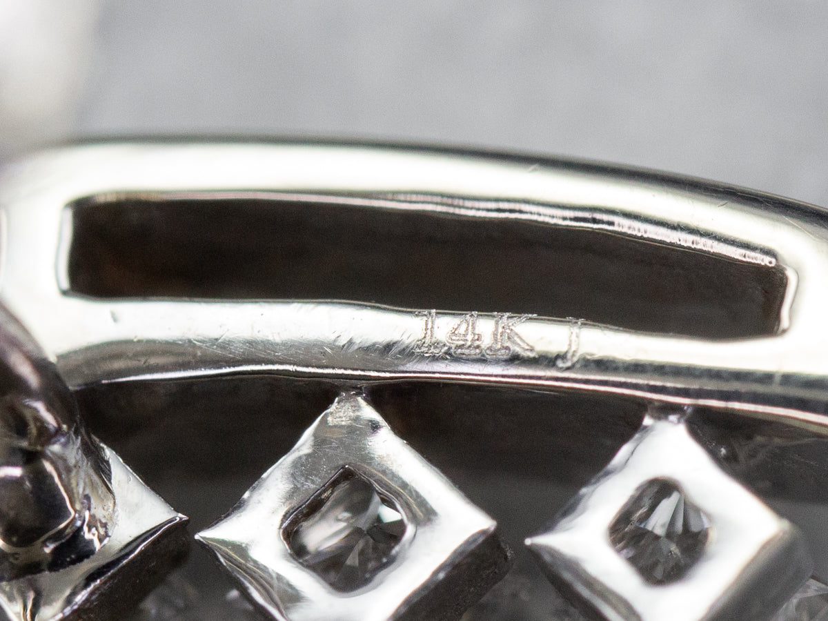 Sleek Diamond Screw Back Earrings