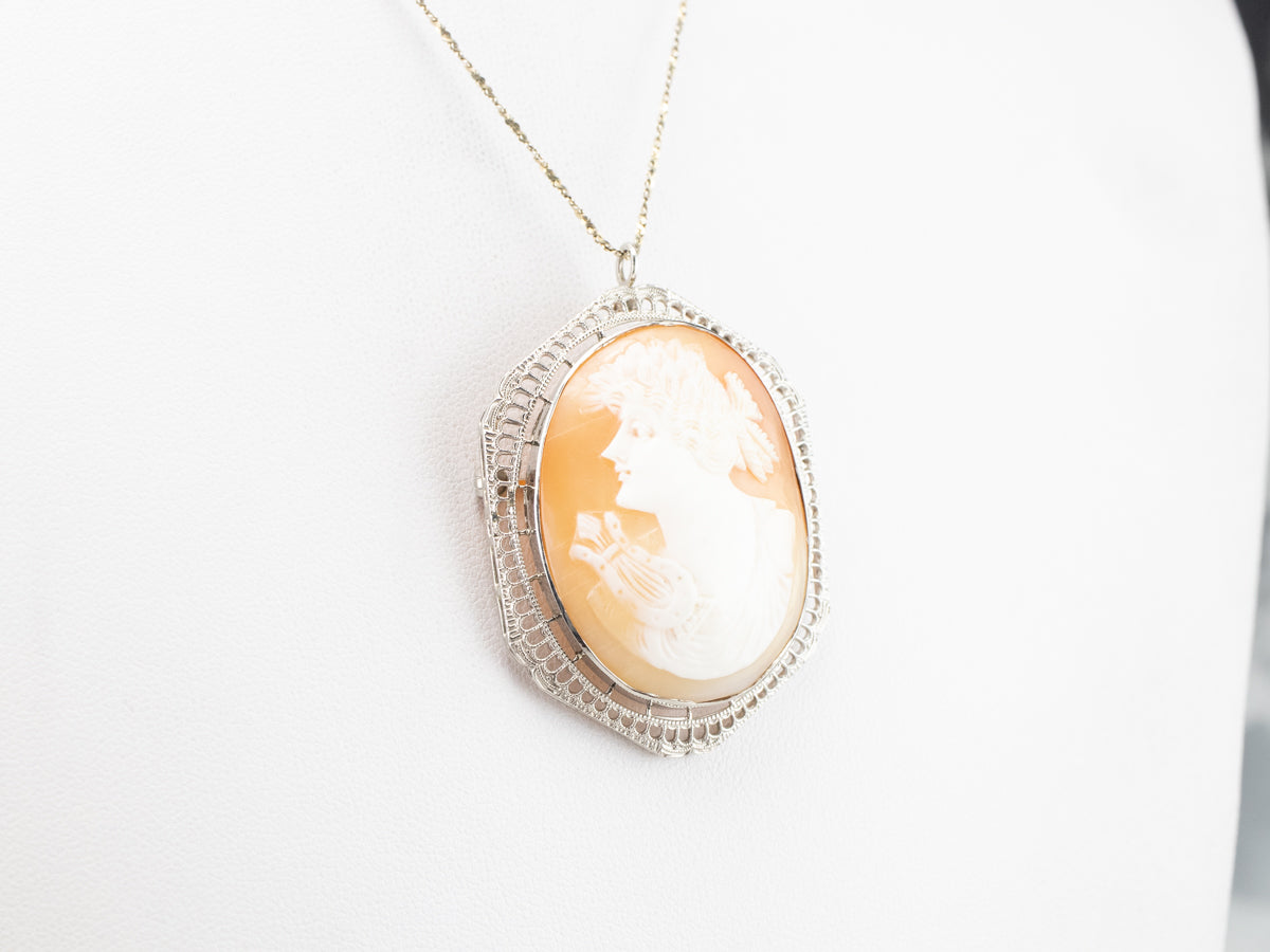 Greek Muse Polymnia Cameo Brooch or Pendant