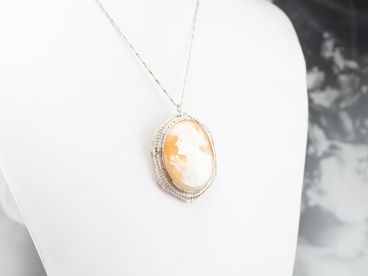 Greek Muse Polymnia Cameo Brooch or Pendant