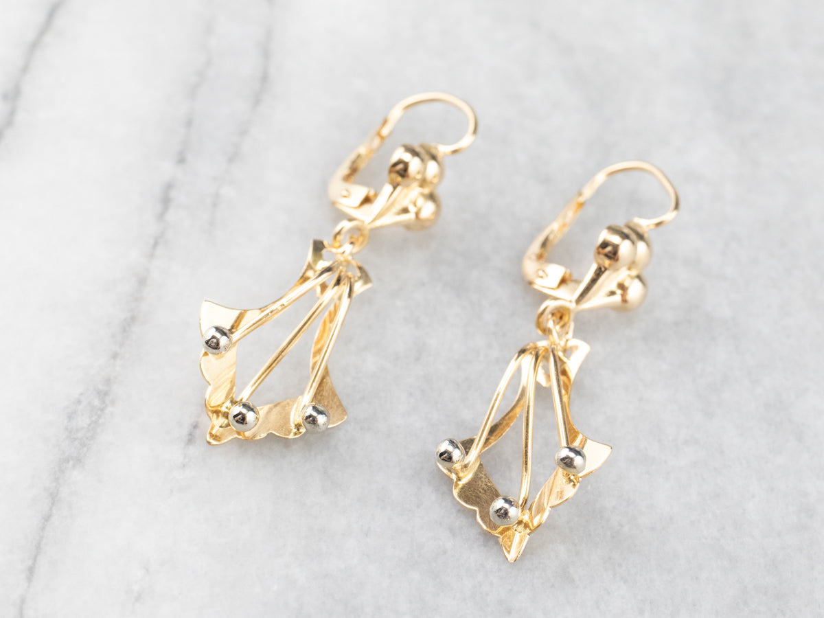 Vintage 18K Gold Drop Earrings