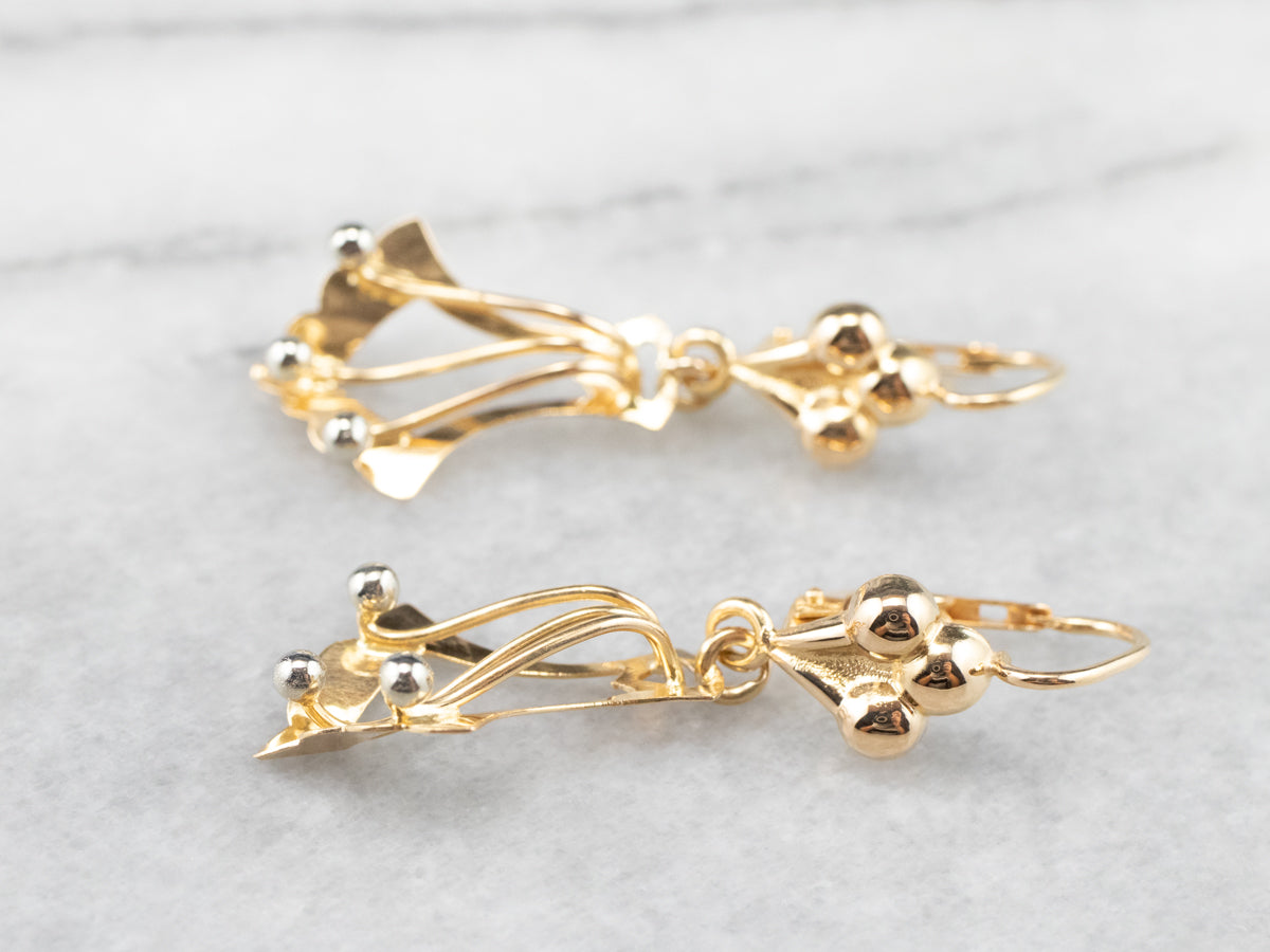 Vintage 18K Gold Drop Earrings