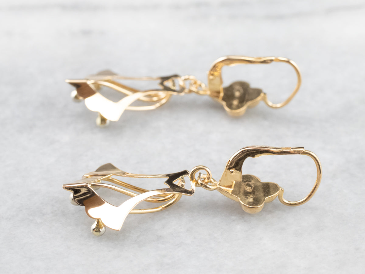 Vintage 18K Gold Drop Earrings