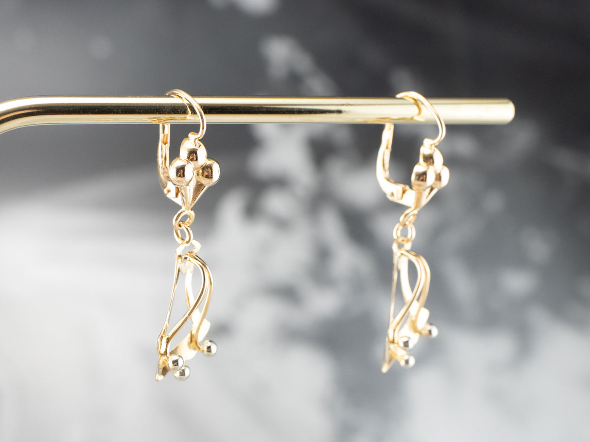 Vintage 18K Gold Drop Earrings