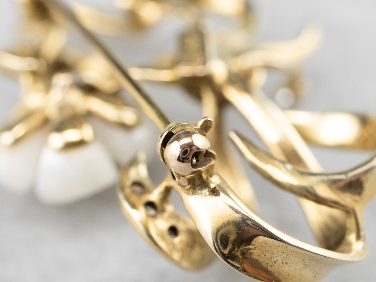 Antique Diamond and Mississippi Pearl Brooch