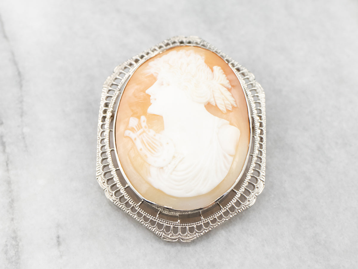 Greek Muse Polymnia Cameo Brooch or Pendant