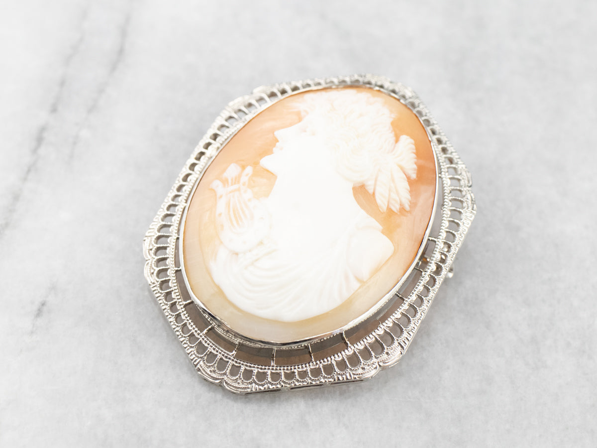 Greek Muse Polymnia Cameo Brooch or Pendant