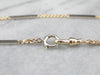 Vintage Two Tone 14K Gold Bar Link Watch Chain