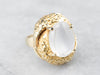 Vintage Moonstone Textured Gold Statement Ring
