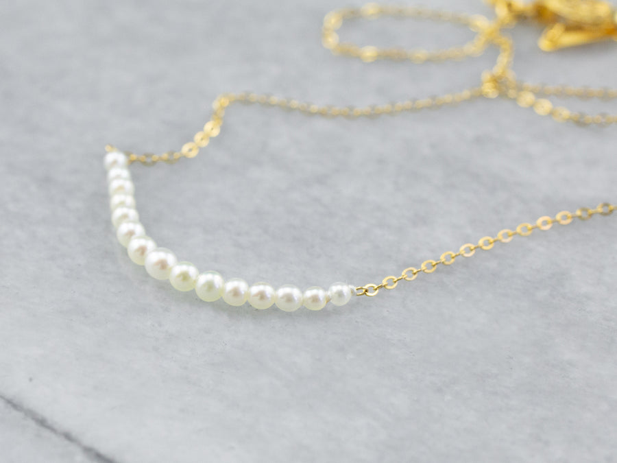 Beaded Pearl Chain Necklace