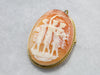 Gold Three Graces Cameo Brooch or Pendant