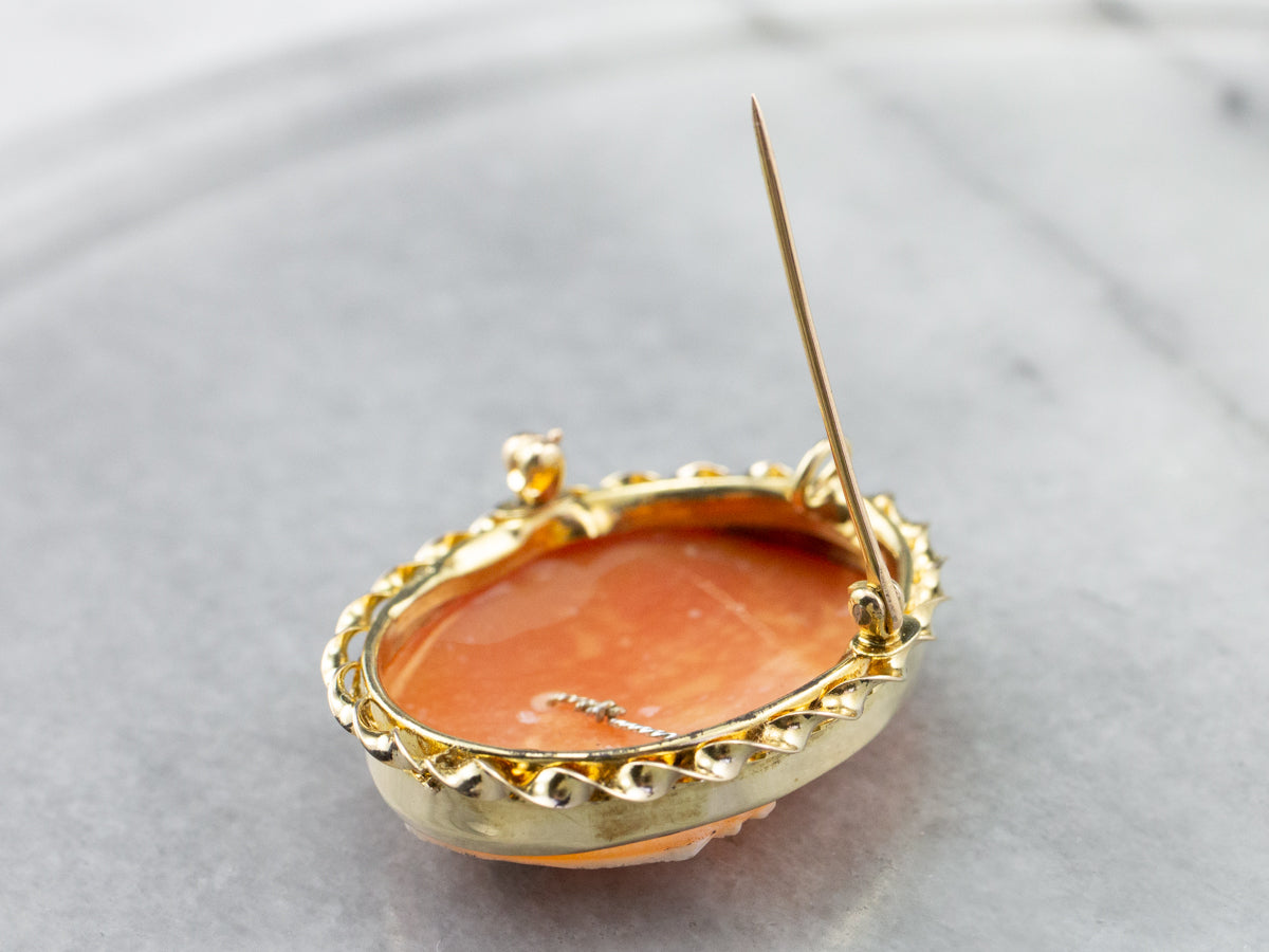 Mid Century Diamond Cameo Pin or Pendant