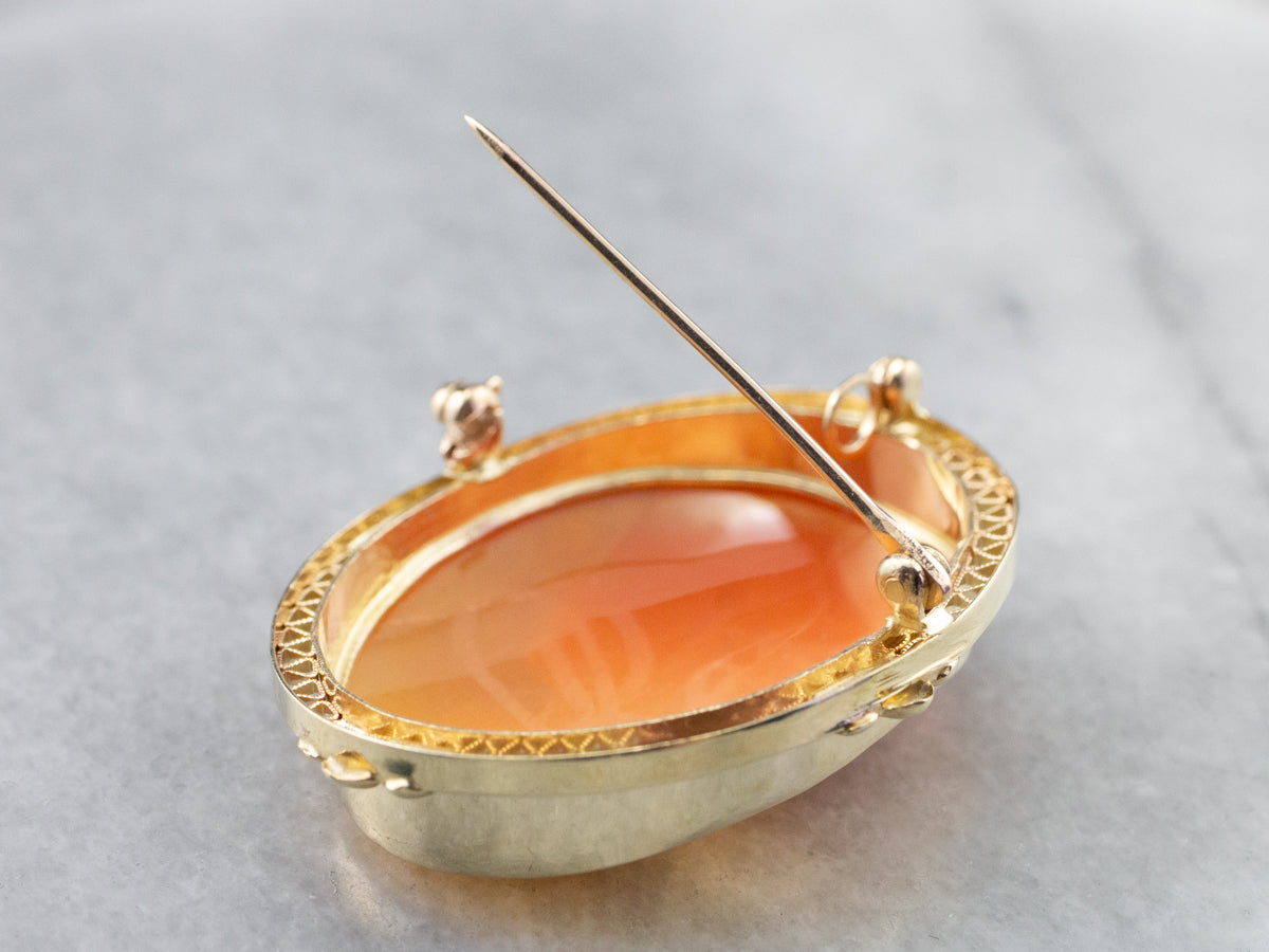Gold Retro Era Cameo Pin or Pendant