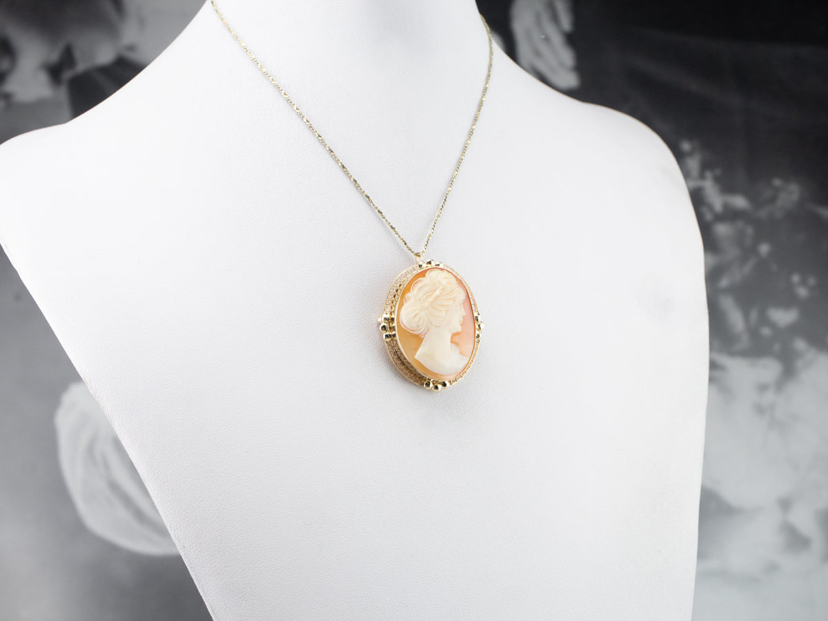 Gold Retro Era Cameo Pin or Pendant