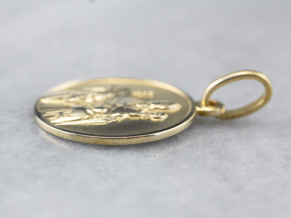 Gold Bishop Religious Pendant