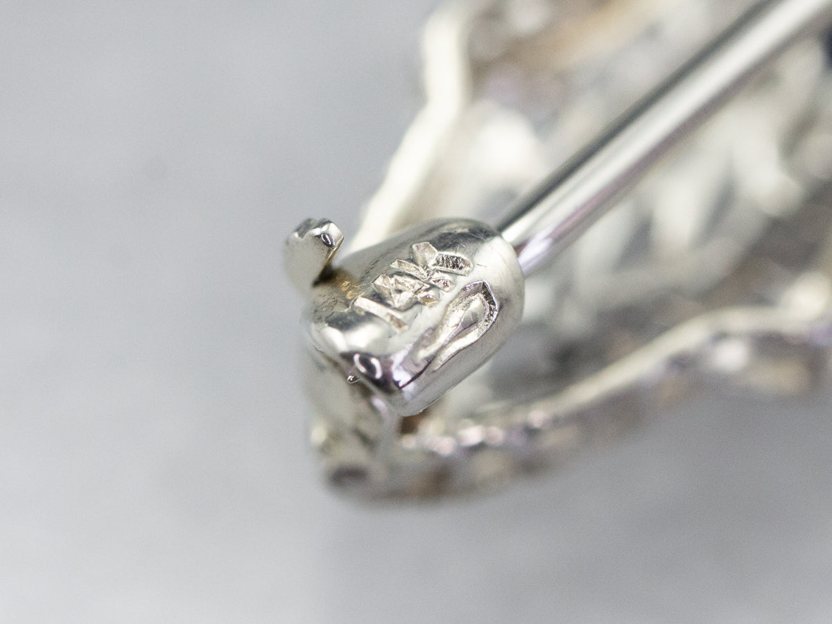 Art Deco Diamond Filigree Brooch