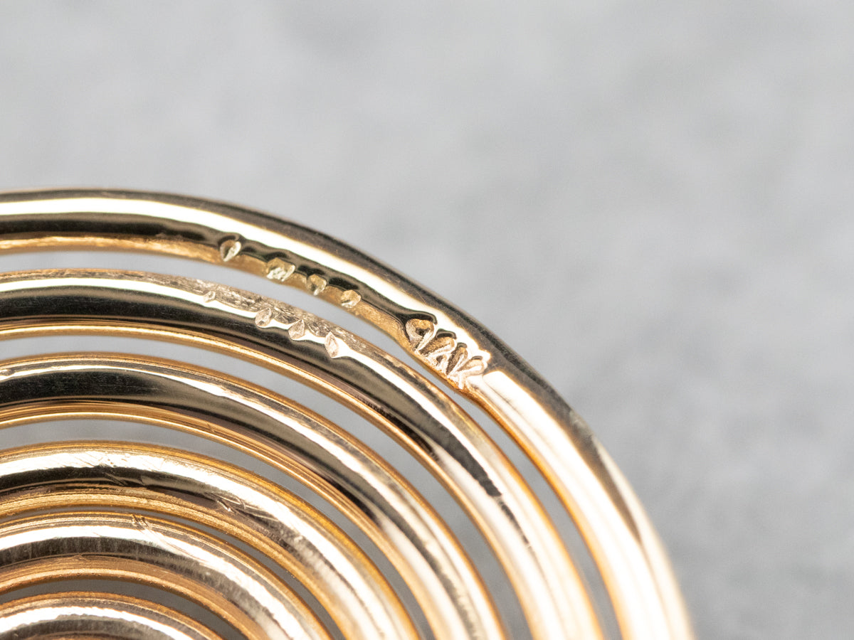 Diamond Gold Spiral Drop Earrings