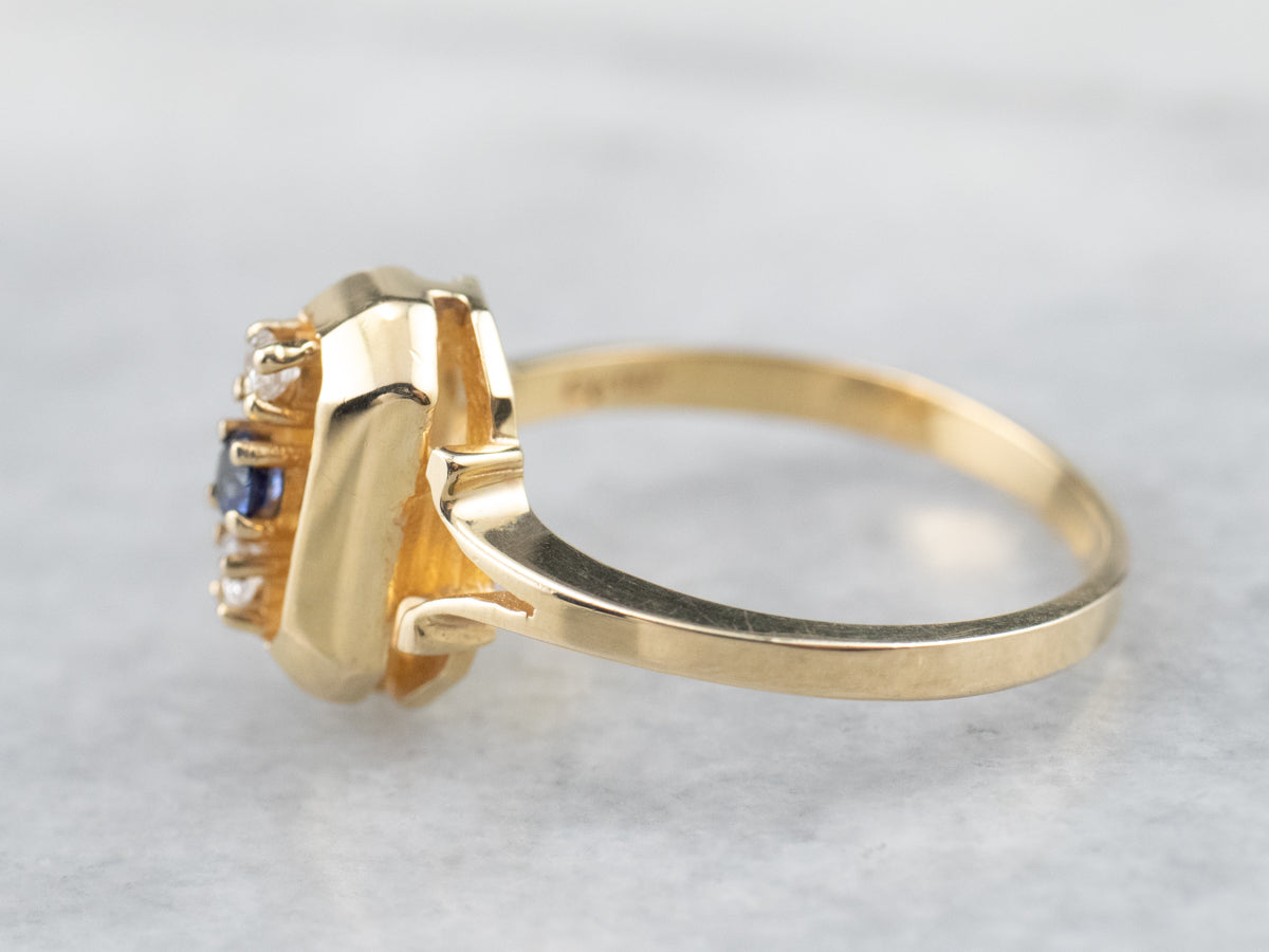 Three Stone Sapphire and Diamond Ring