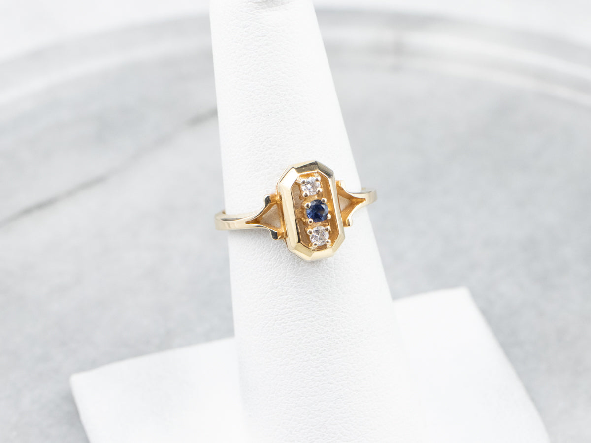 Three Stone Sapphire and Diamond Ring