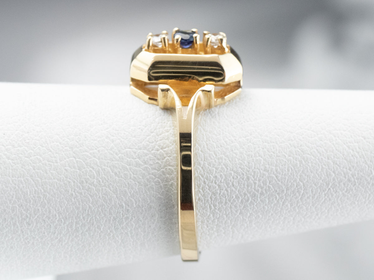 Three Stone Sapphire and Diamond Ring