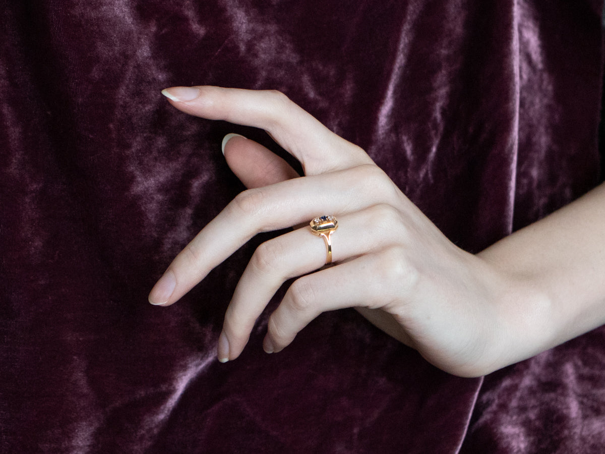 Three Stone Sapphire and Diamond Ring