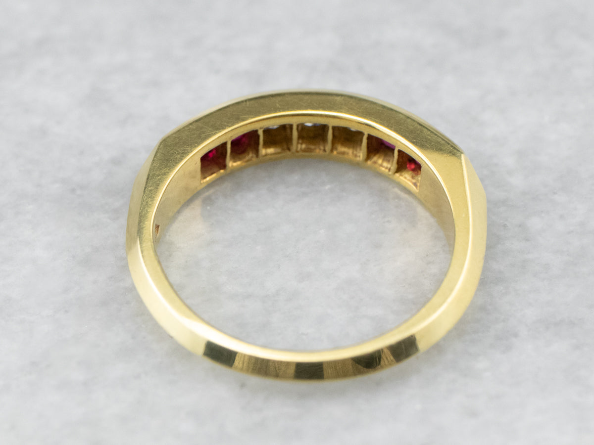 18K Gold Ruby and Diamond Band