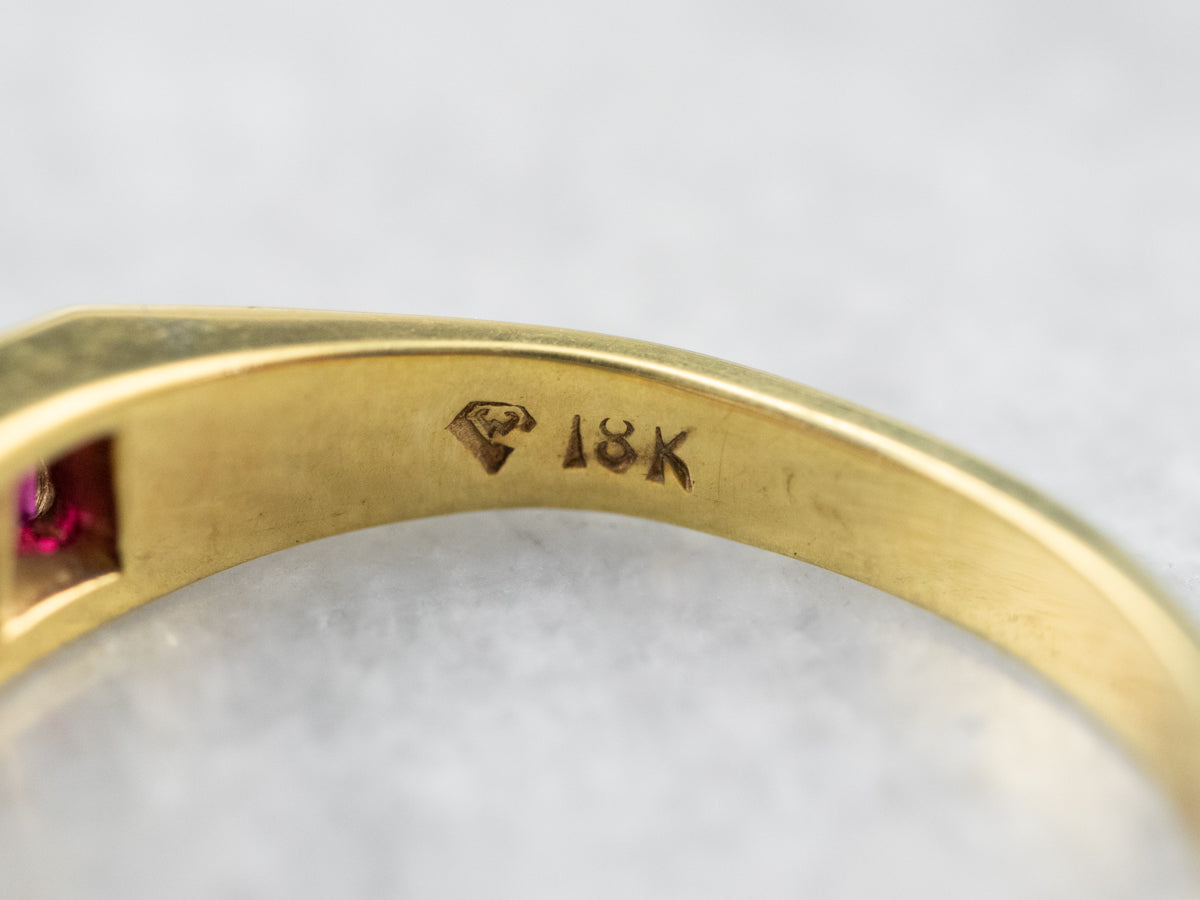 18K Gold Ruby and Diamond Band