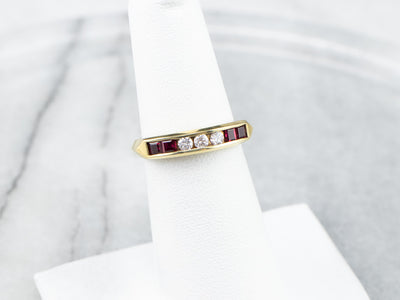 18K Gold Ruby and Diamond Band