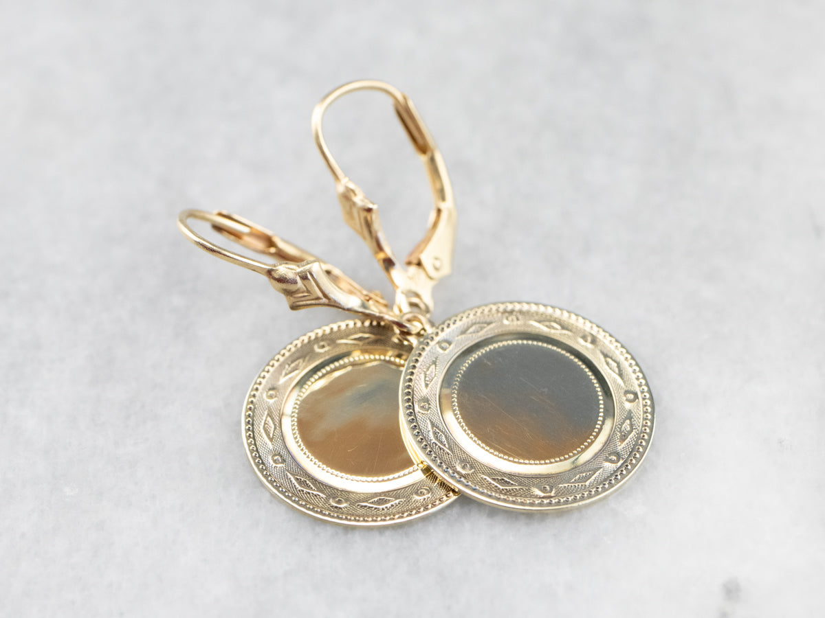 Simply Chic Gold Disk Drop Earrings
