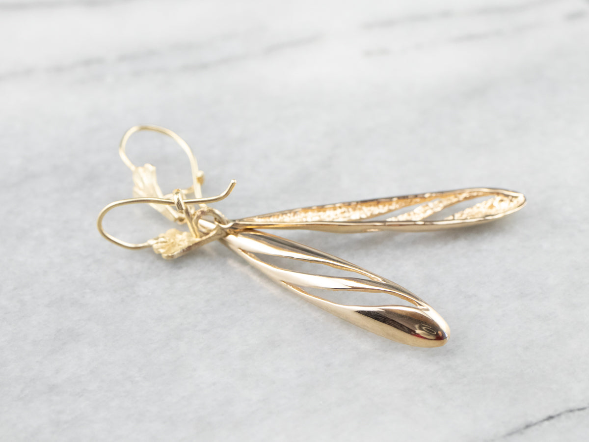 Teardrop Gold Drop Earrings